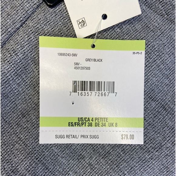 Kasper Tab-Waist Trouser Pants Grey 4P New With Tags - Picture 2 of 7